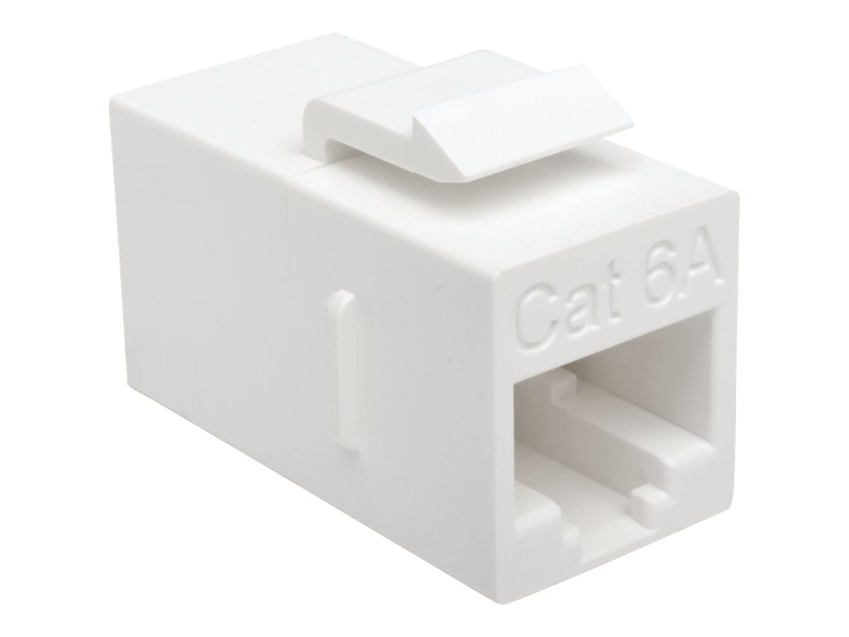 Tripp Lite Cat6a Straight Through Modular In Line Snap In Coupler RJ45 F/F - network coupler - TAA Compliant - white