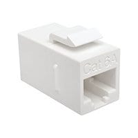 Tripp Lite Cat6a Straight Through Modular In Line Snap In Coupler RJ45 F/F - network coupler - TAA Compliant - white