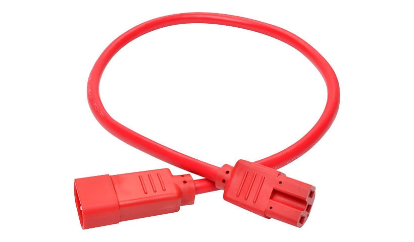 Eaton Tripp Lite Series Power Cord C14 to C15 - Heavy-Duty, 15A, 250V, 14 AWG, 2 ft. (0.61 m), Red - power extension