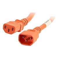 C2G 1ft 18AWG Power Cord (IEC320C14 to IEC320C13) - Orange - power cable -