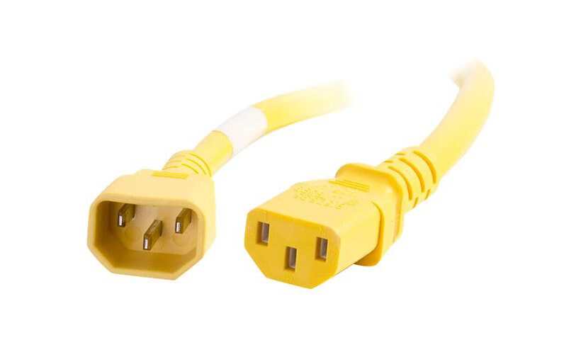 C2G 1ft 18AWG Power Cord (IEC320C14 to IEC320C13) - Yellow - power cable -