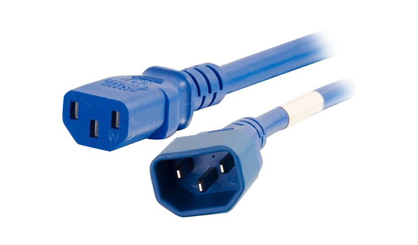 C2G 4ft 18AWG Power Cord (IEC320C14 to IEC320C13) - Blue - power cable - IE