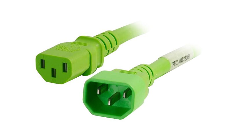 C2G 5ft 18AWG Power Cord (IEC320C14 to IEC320C13) - Green - power cable - I