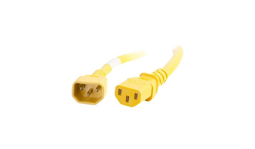 C2G 5ft 18AWG Power Cord (IEC320C14 to IEC320C13) - Yellow - power cable -