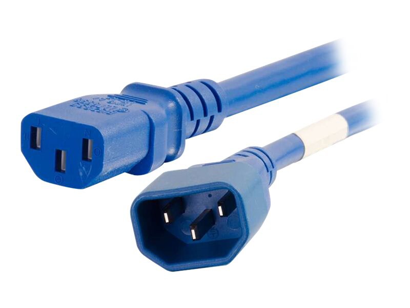 C2G 6ft 18AWG Power Cord (IEC320C14 to IEC320C13) - Blue - power cable - IE