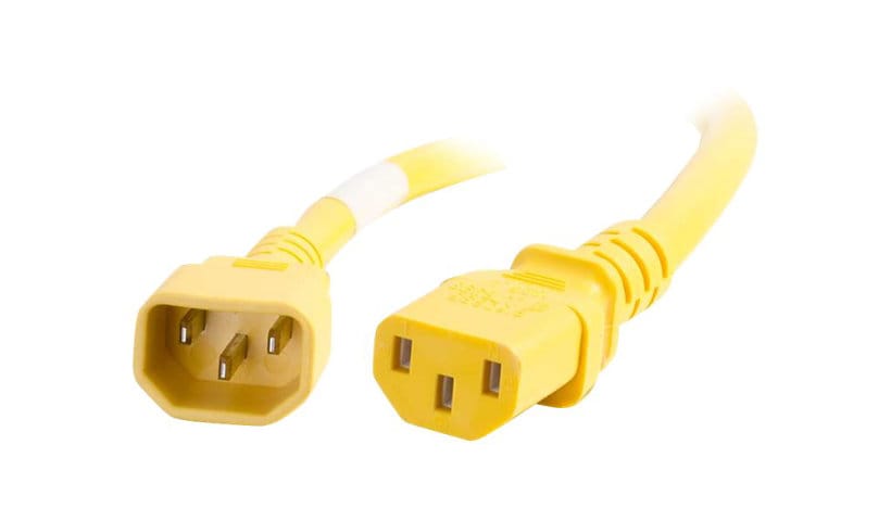 C2G 6ft 18AWG Power Cord (IEC320C14 to IEC320C13) - Yellow - power cable - IEC 60320 C14 to power IEC 60320 C13 - TAA