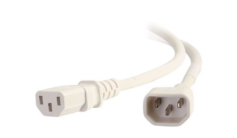 C2G 8ft 18AWG Power Cord (IEC320C14 to IEC320C13) - White - power cable - I