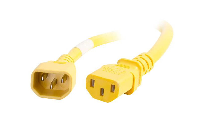 C2G 1ft 14AWG Power Cord (IEC320C14 to IEC320C13) - Yellow - power cable -