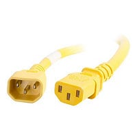 C2G 1ft 14AWG Power Cord (IEC320C14 to IEC320C13) - Yellow - power cable -