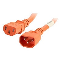 C2G 2ft 14AWG Power Cord (IEC320C14 to IEC320C13) - Orange - power cable -