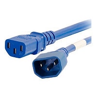 C2G 4ft 14AWG Power Cord (IEC320C14 to IEC320C13) - Blue - power cable - IE
