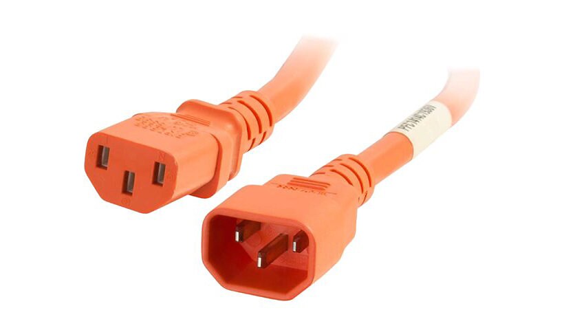 C2G 5ft 14AWG Power Cord (IEC320C14 to IEC320C13) - Orange - power cable -