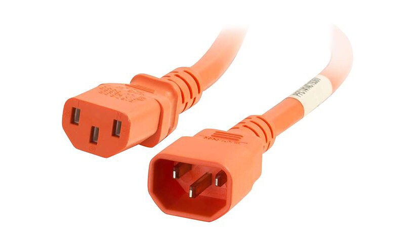 C2G 6ft 14AWG Power Cord (IEC320C14 to IEC320C13) - Orange - power cable -