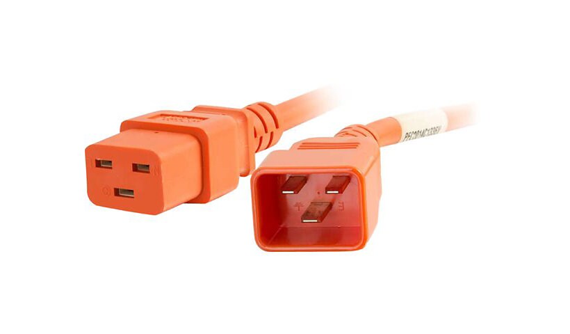 C2G 1ft 12AWG Power Cord (IEC320C20 to IEC320C19) - Orange - power cable -