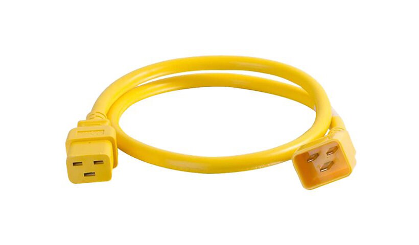 C2G 1ft 12AWG Power Cord (IEC320C20 to IEC320C19) - Yellow - power cable -