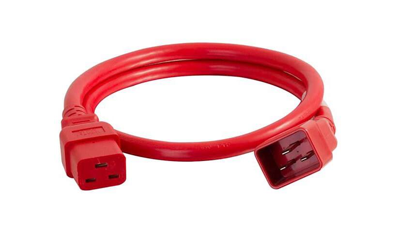 C2G 2ft 12AWG Power Cord (IEC320C20 to IEC320C19) -Red - power cable - IEC