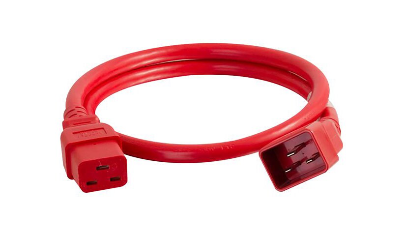 C2G 3ft 12AWG Power Cord (IEC320C20 to IEC320C19) -Red - power cable - IEC