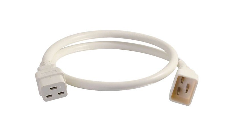C2G 4ft 12AWG Power Cord (IEC320C20 to IEC320C19) - White - power cable - I