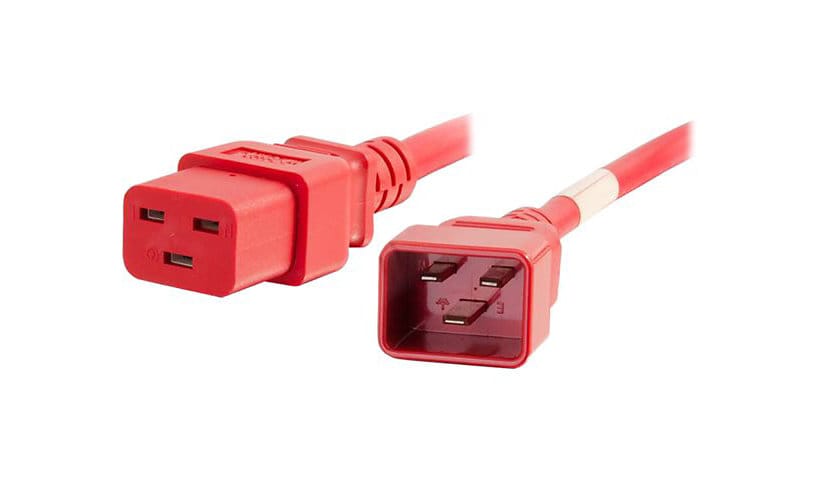 C2G 5ft 12AWG Power Cord (IEC320C20 to IEC320C19) -Red - power cable - TAA