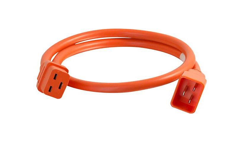 C2G 5ft 12AWG Power Cord (IEC320C20 to IEC320C19) - Orange - power cable -