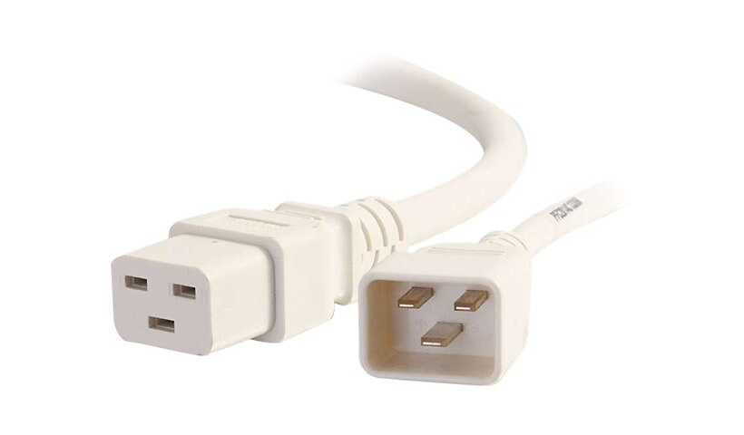 C2G 5ft 12AWG Power Cord (IEC320C20 to IEC320C19) - White - power cable - I