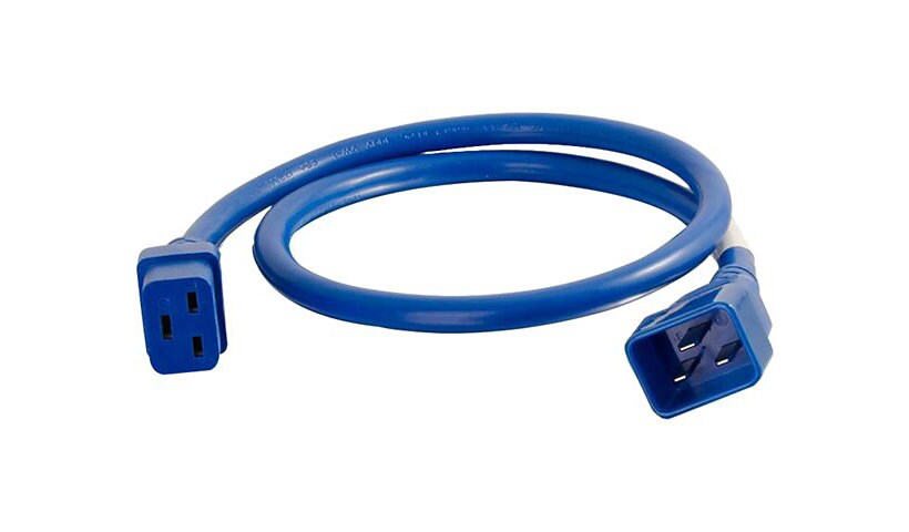 C2G 6ft 12AWG Power Cord (IEC320C20 to IEC320C19) - Blue - power cable - IE