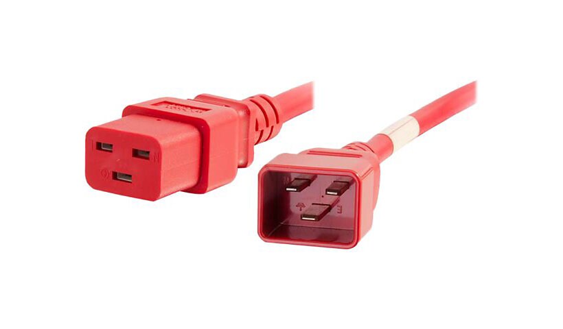 C2G 6ft 12AWG Power Cord (IEC320C20 to IEC320C19) -Red - power cable - IEC