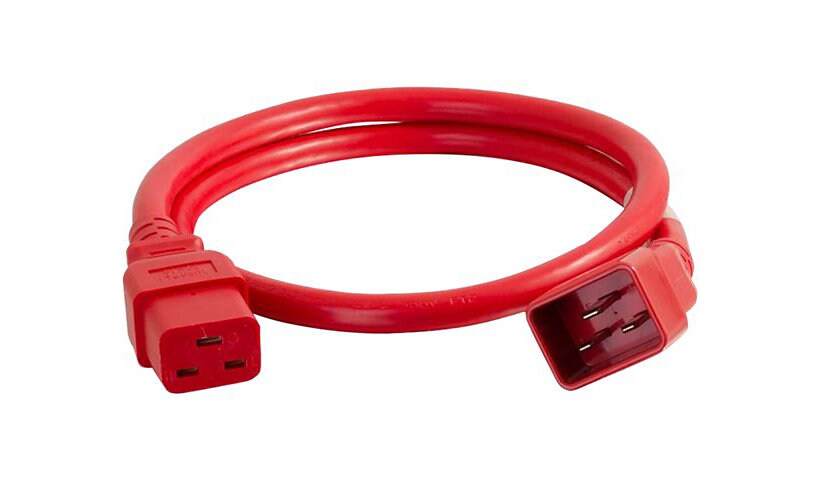 C2G 8ft 12AWG Power Cord (IEC320C20 to IEC320C19) -Red - power cable - IEC