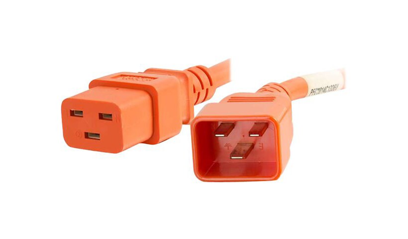 C2G 8ft 12AWG Power Cord (IEC320C20 to IEC320C19) - Orange - power cable -