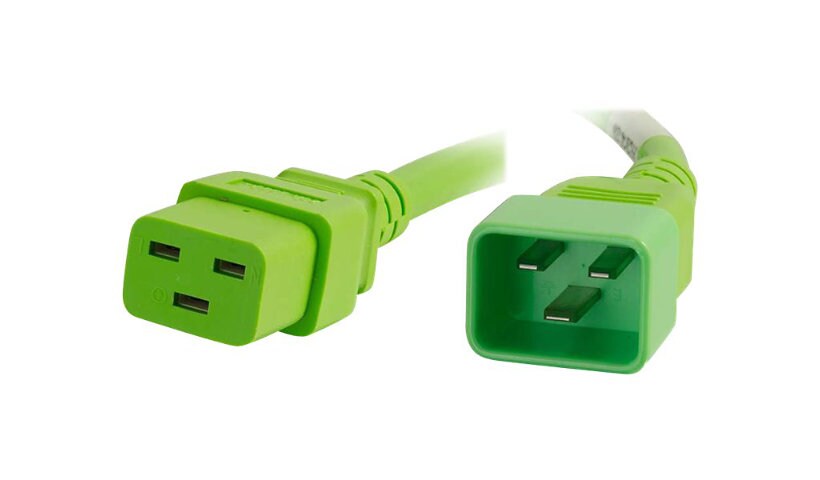 C2G 8ft 12AWG Power Cord (IEC320C20 to IEC320C19) - Green - power cable - T