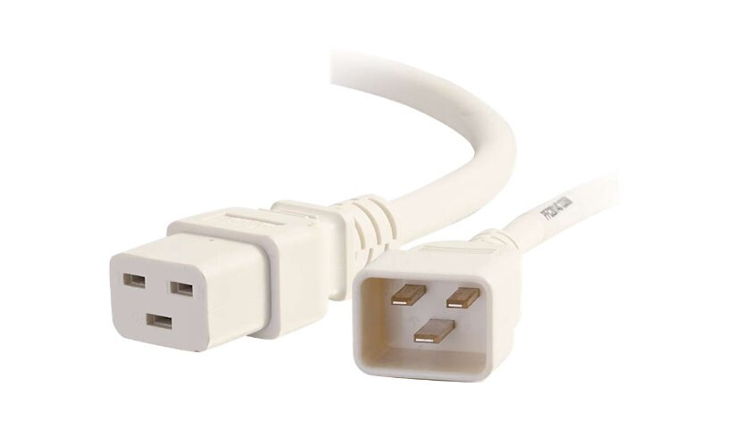 C2G 8ft 12AWG Power Cord (IEC320C20 to IEC320C19) - White - power cable - T