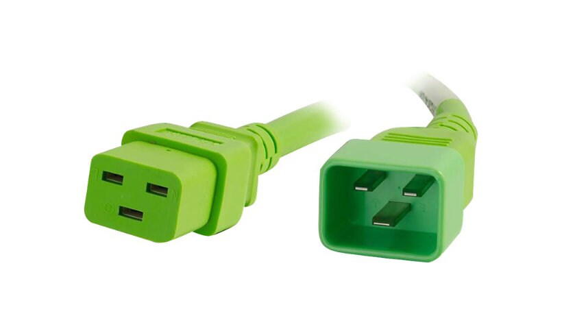 C2G 10ft 12AWG Power Cord (IEC320C20 to IEC320C19) - Green - power cable -
