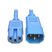 Eaton Tripp Lite Series Power Cord C14 to C15 - Heavy-Duty, 15A, 250V, 14 AWG, 3 ft. (0.91 m), Blue - power cable - IEC