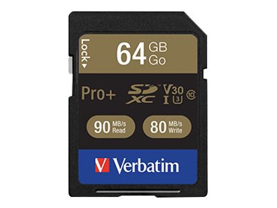 Verbatim PRO+ - flash memory card - 64 GB - SDXC UHS-I