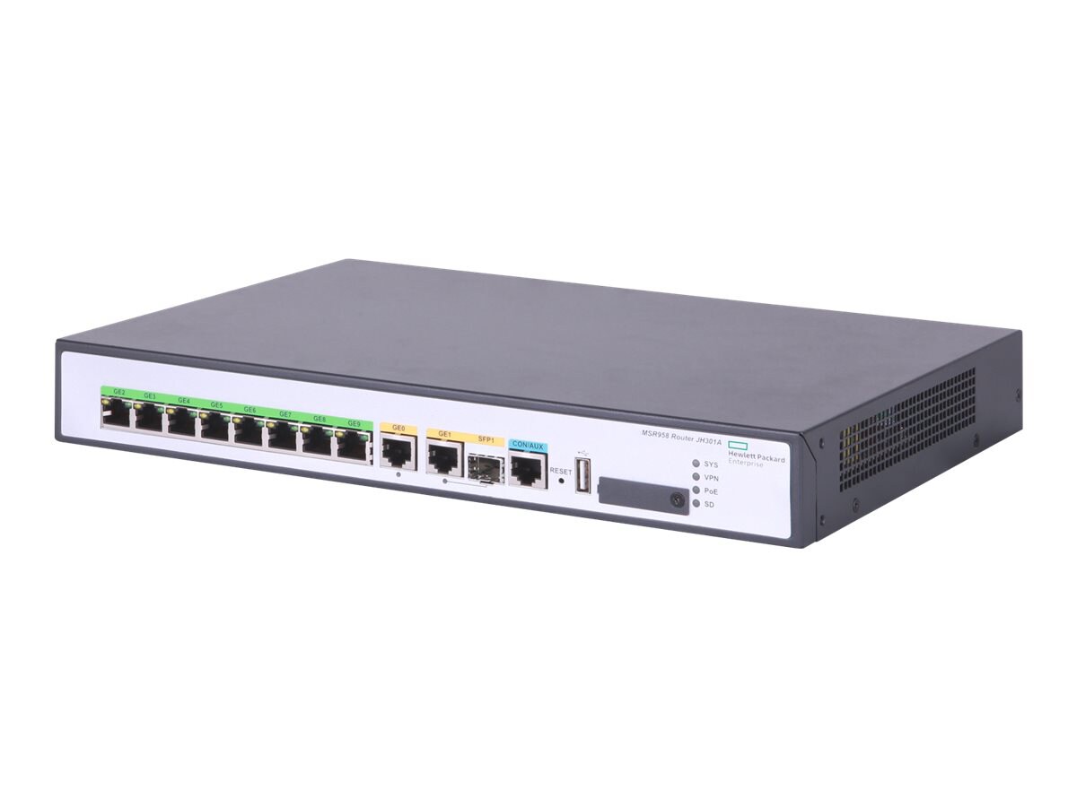 HPE FlexNetwork MSR958 PoE - router - rack-mountable