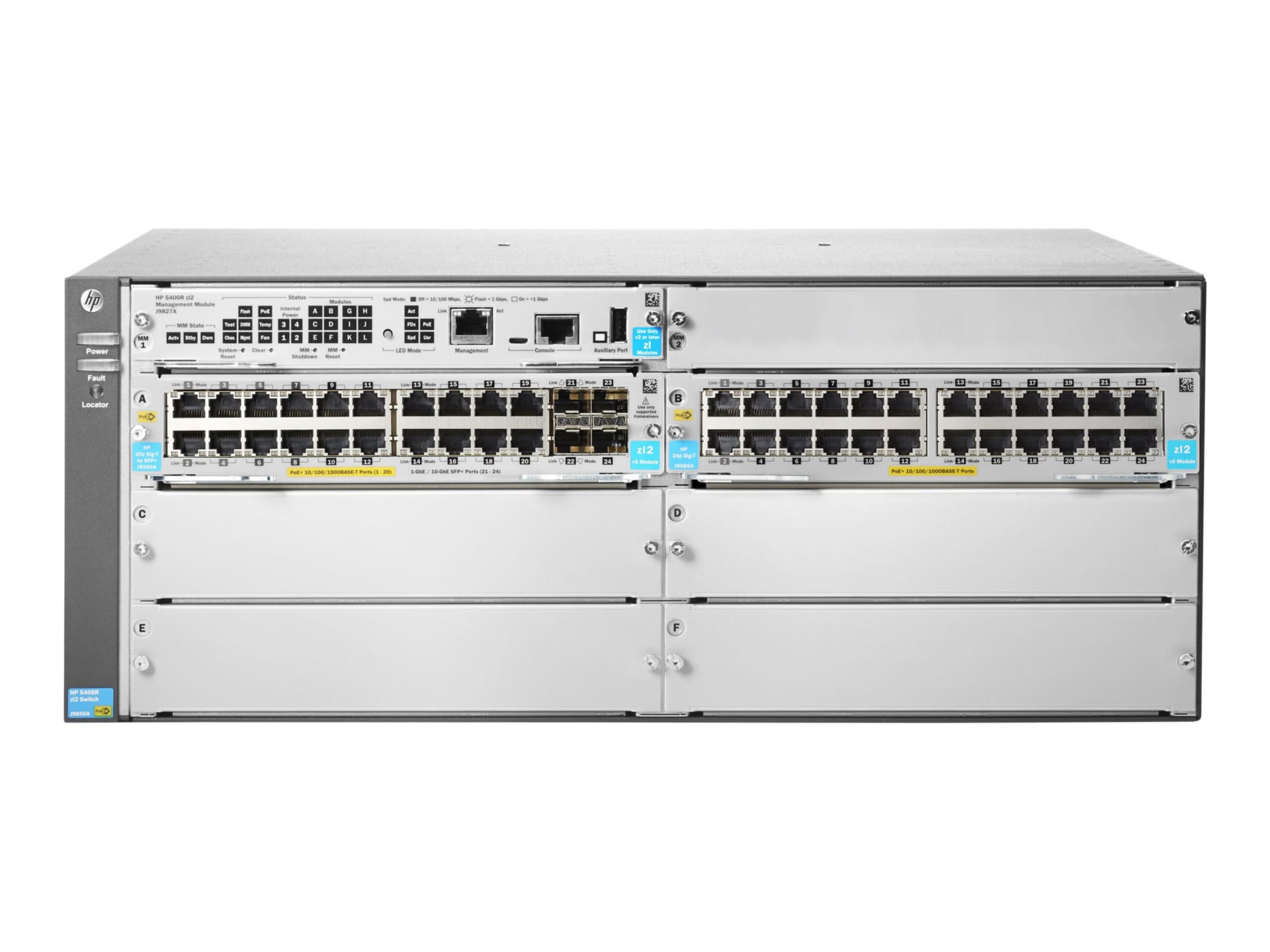 HPE Aruba 5406R 44GT PoE+ / 4SFP+ (No PSU) v3 zl2 - switch - 44 ports - man