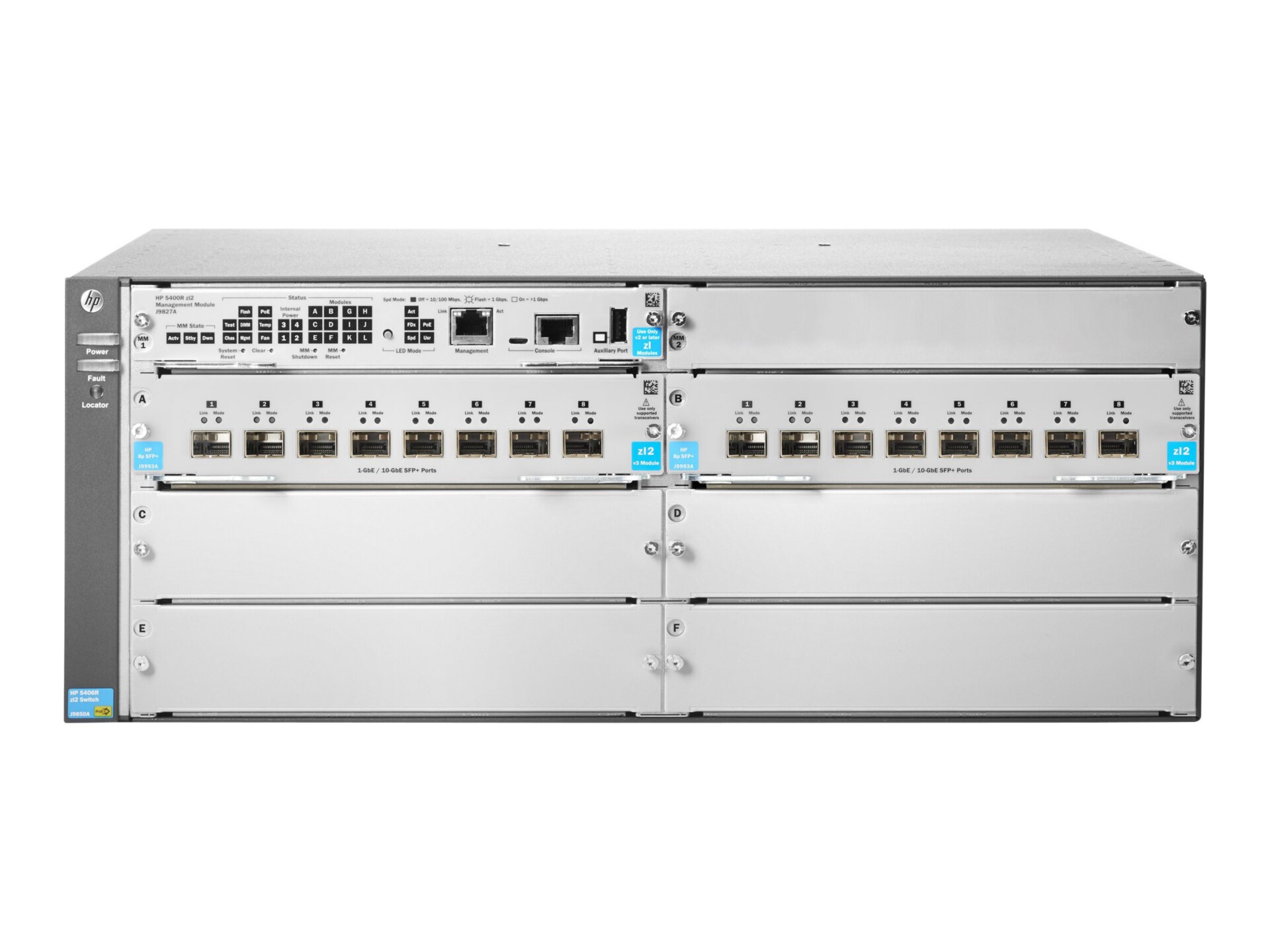 HPE Aruba 5406R 16-port SFP+ (No PSU) v3 zl2 - switch - 16 ports - managed - rack-mountable