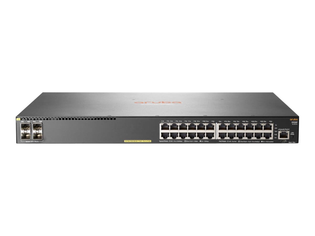 HPE Aruba 2930F 24G PoE+ 4SFP+ TAA - switch - 24 ports - managed - rack-mountable - TAA Compliant