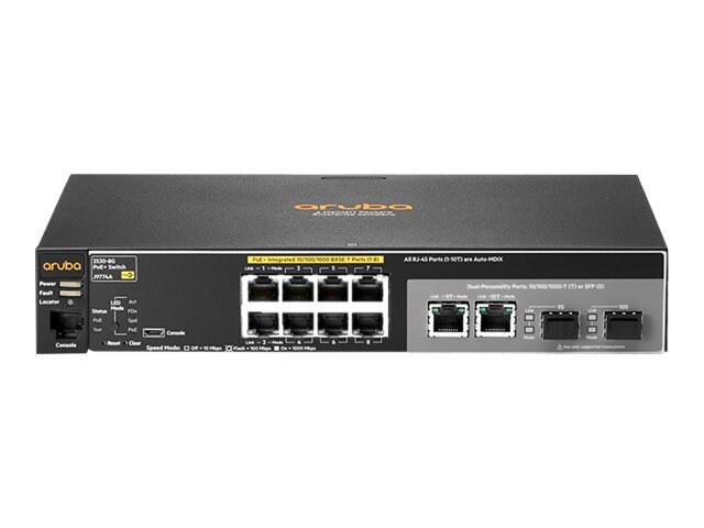 HPE Aruba 2530-8G-PoE+ - Switch - 8 Ports - Managed - Rack-Mountable