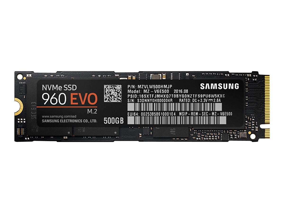 Samsung 960 EVO MZ-V6E500BW - solid state drive - 500 GB - PCI Express 3.0 x4 (NVMe)