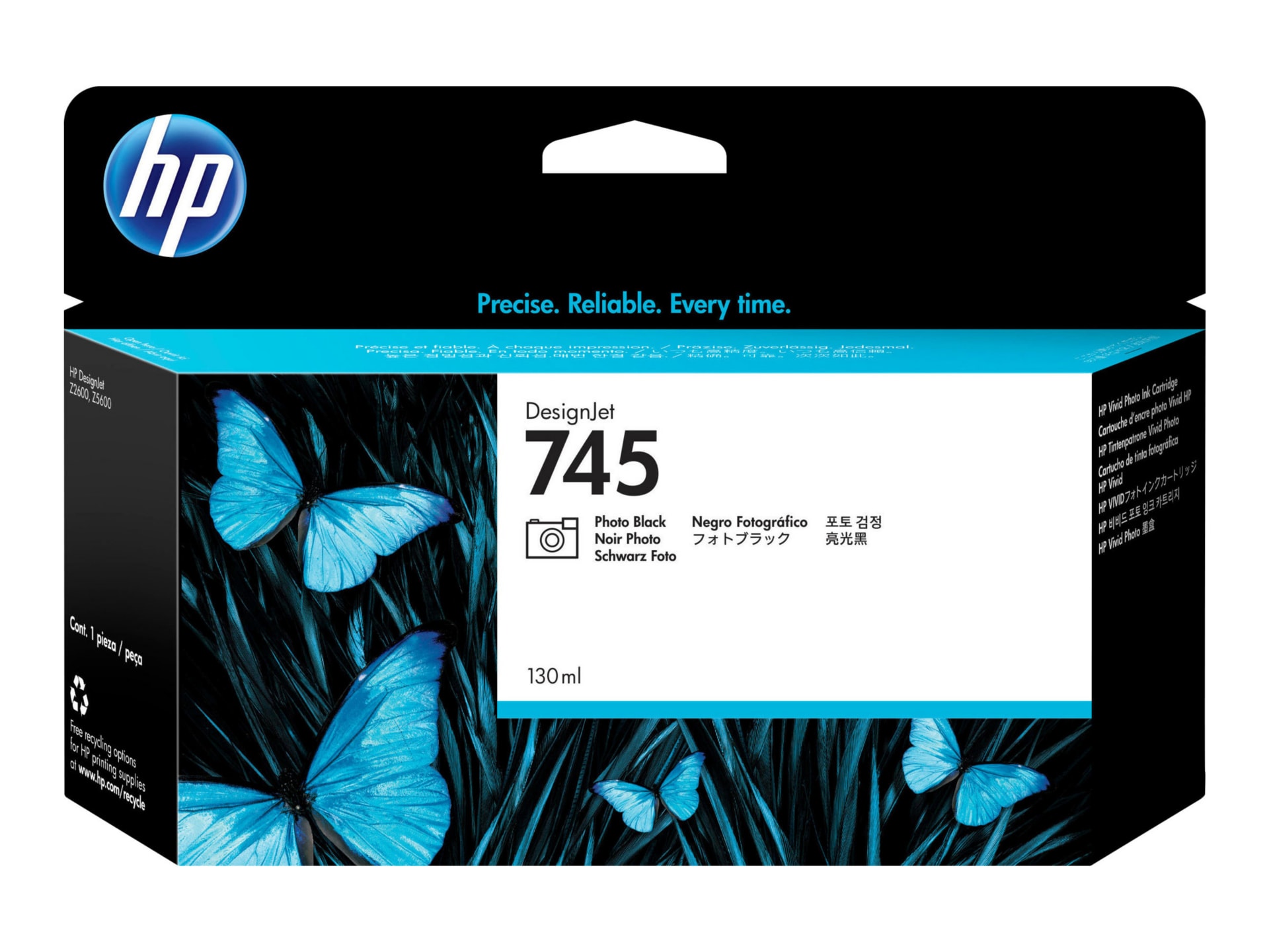 HP 745 Original Standard Yield Inkjet Ink Cartridge - Photo Black - 1 Pack