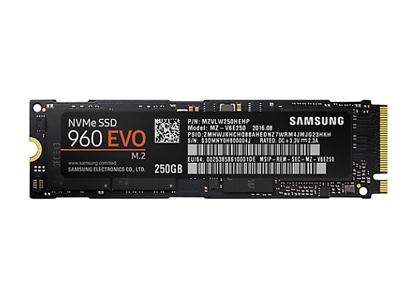 Samsung 960 EVO MZ-V6E250BW - solid state drive - 250 GB - PCI Express 3.0 x4 (NVMe)