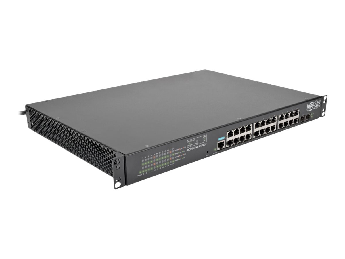 Tripp Lite 24-Port Gigabit Ethernet Switch L2 Managed 10/100/1000Mbps 2 SFP Slots w/ 12-Outlet PDU 120V - switch - 24
