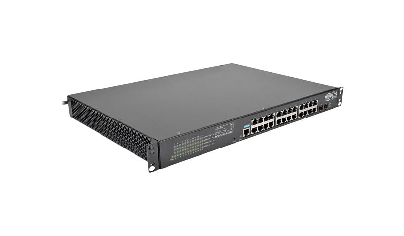 Tripp Lite 24-Port Gigabit Ethernet Switch L2 Managed 10/100/1000Mbps 2 SFP Slots w/ 12-Outlet PDU 120V - switch - 24