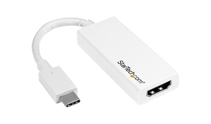 StarTech.com USB-C to HDMI Adapter - White - 4K 60Hz - Thunderbolt 3 Compatible - USB-C Adapter - USB Type C to HDMI