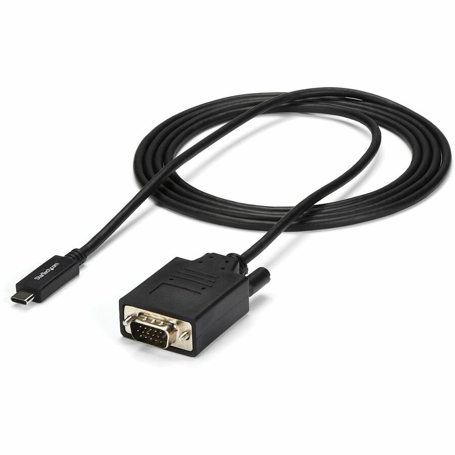 StarTech.com 6ft (2m) USB C to VGA Cable 1080p - USB Type-C to VGA Video Adapter Cable, Thunderbolt 3 Compatible