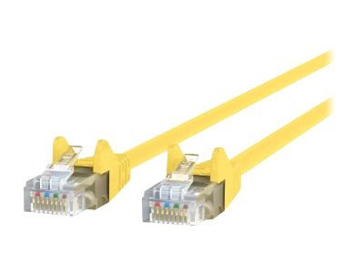 Belkin Cat6 2ft Yellow Ethernet Patch Cable, UTP, 24 AWG, Snagless, Molded, RJ45, M/M, 2'