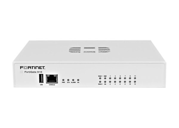 Fortinet FortiGate 91E - security appliance - with 1 year FortiCare 24x7 Enterprise Bundle