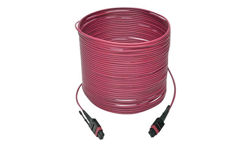 Eaton Tripp Lite Series 100G MTP/MPO Multimode OM4 Plenum-Rated Fiber Optic Cable (F/F), 12 Fiber, 40/100GBASE-SR4,