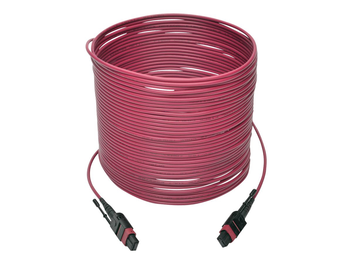 Eaton Tripp Lite Series 100G MTP/MPO Multimode OM4 Plenum-Rated Fiber Optic Cable (F/F), 12 Fiber, 40/100GBASE-SR4,